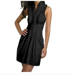 BCBG MaxAzria Ruffle Halter Collar Dress Black Size 2